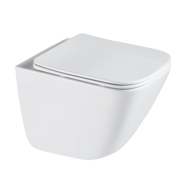 Унитаз подвесной Gappo безободковый, торнадо, с сиденьем микролифт, белый GM1003