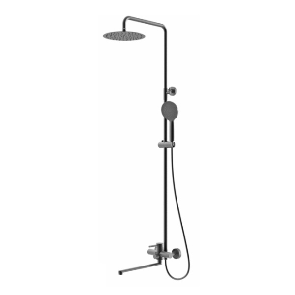 Душевая система Prohanss P31.24.09 для ванны и душа с тропическим душем поворотный излив 35 см, графит