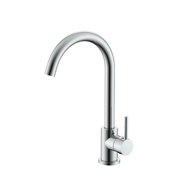 Смеситель Splenka S201.40 для кухни высокий С-образный поворотный излив, хром