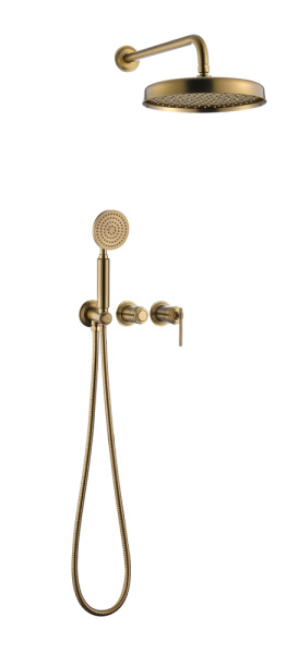 Смеситель встроенный + верхний+ ручной душ, ETERNA BRONZE