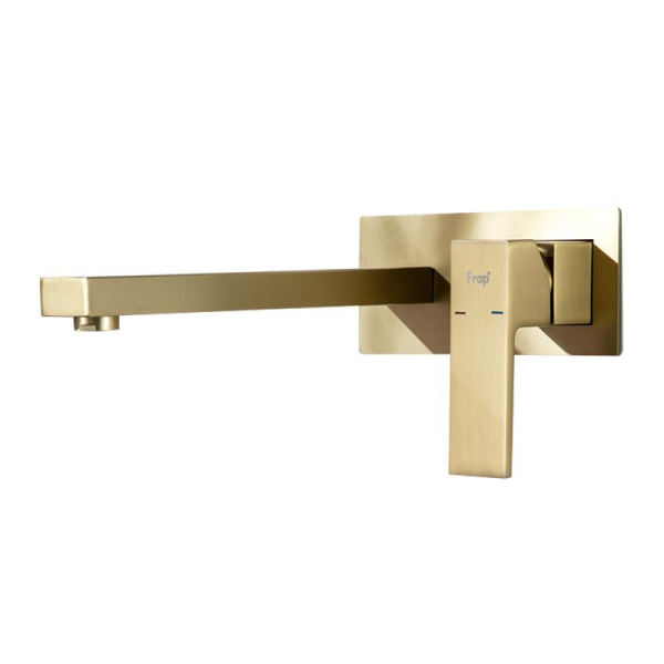 Встраиваемый смеситель для раковины сатин золотой FRAP F1291-3