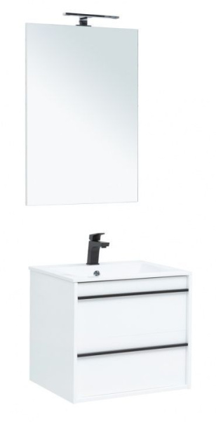 Комплект мебели для ванной Aquanet Lino 60 белый матовый