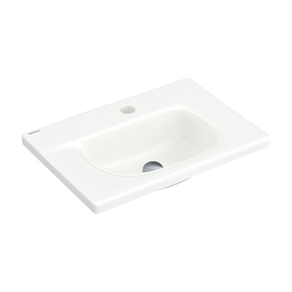 Подвесная раковина из санфарфора Berges Small размером 45х31 см. Прямоугольной формы, с отверстием п в магазинах СантехГид