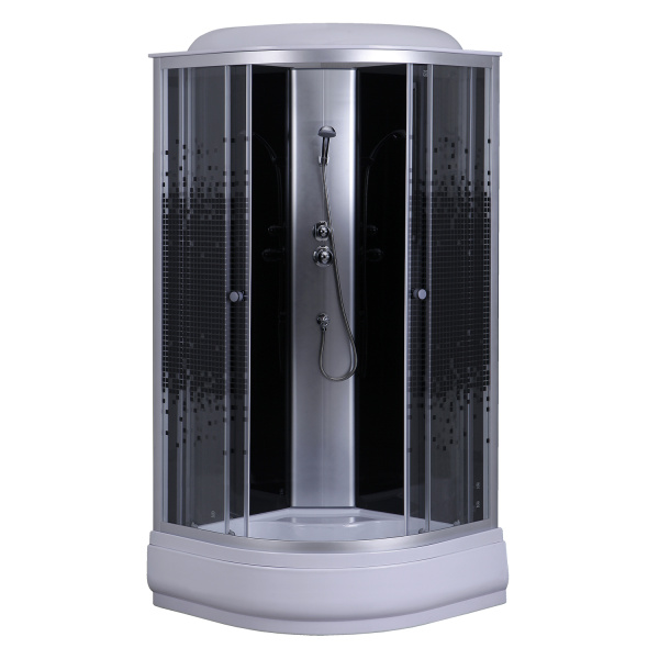 Душевая кабина Loranto 100х100х215 поддон 25см, мозаичный узор, прозрачное стекло 4мм, профиль хром (CS661025K100)