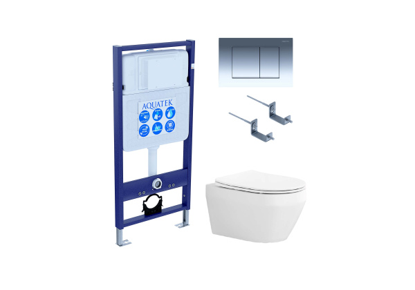 Инсталляция Set AQUATEK ЛЕЯ (рама AQUATEK Standard INS-0000012 с прокладкой+крепеж+кнопка