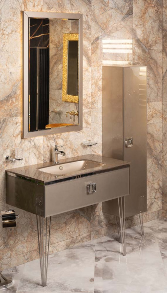 Столешница стекло 80см моноблок Дельмар в магазинах СантехГид