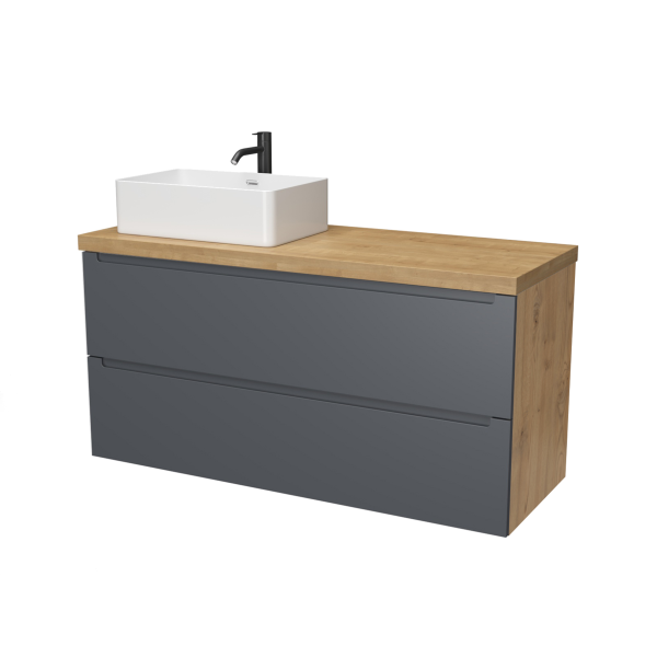 Тумба под раковину/столешницу Дион 120 Графит мат/Дуб