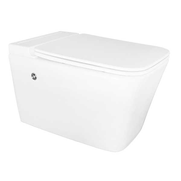 Унитаз импульсный Azario 360х590х380 подвесной, квадратный, быстросъемное сиденье микролифт, монтажная рама в комплекте () AZ-101C