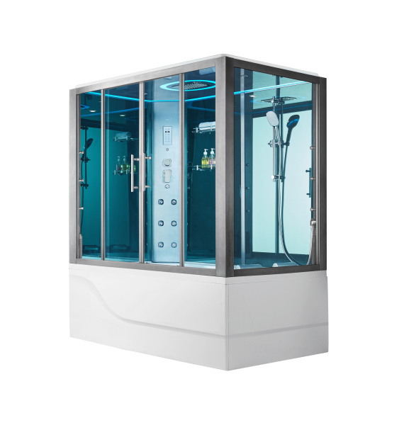 Душ.каб. SSWW (1700х1200х2200) С ПАРОМ и гидромассажной ванной (69 см), 3 места BU616L