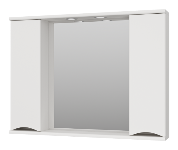 Зеркало Атлантик -100 с 2 шкаф. белый