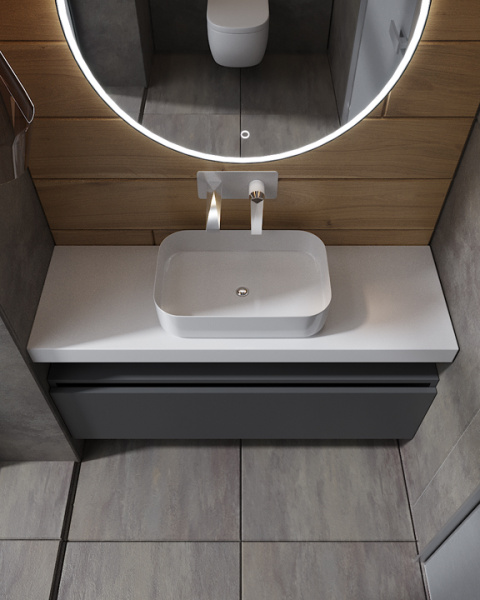 Ящик под столешницу 120см АНТРАЦИТ глянец VALLESSI UNO-S