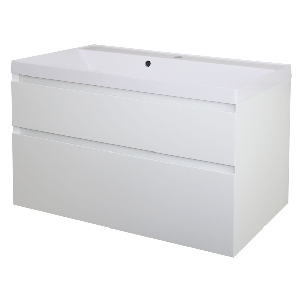 Комплект тумба Azario Velluto 100 1000х450х660 подвесная, с раковиной Slim 100, белый матовый () CS00088604