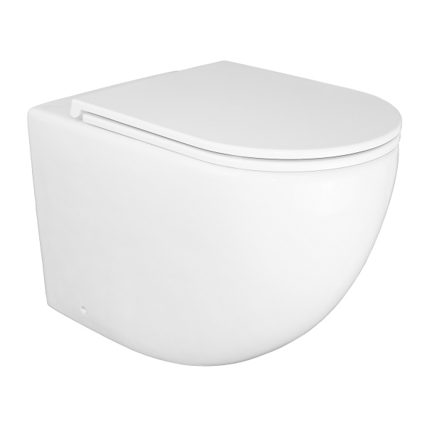 Унитаз приставной Azario Grado 365х570х410 безободковый, смыв "Торнадо", в комплекте с быстросъемным сидением микролифт () AZ-2141D-UQ1