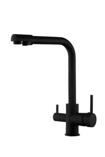 Смеситель для кухни с фильтром питьевой воды чёрный FRUD R43053-7