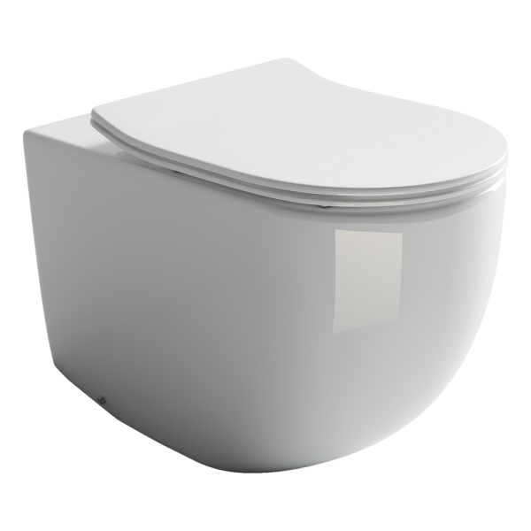 Унитаз напольный пристенный соло Metropol Rimless, глубокий смыв, горизонтальный (универсальный) вып