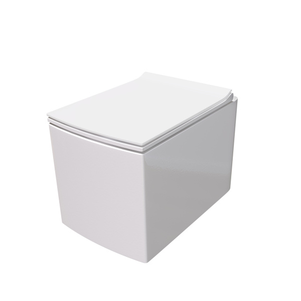 Унитаз подвесной Grossman (510х350х360) безободковый,белый с тонкой крышкой,микролифт GR-4460S