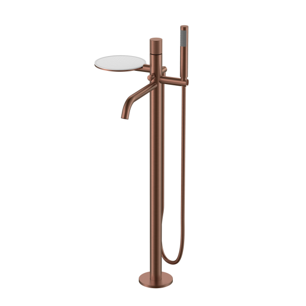 Смеситель STICK напольный BRUSHED BRONZE ручка SPIRALE