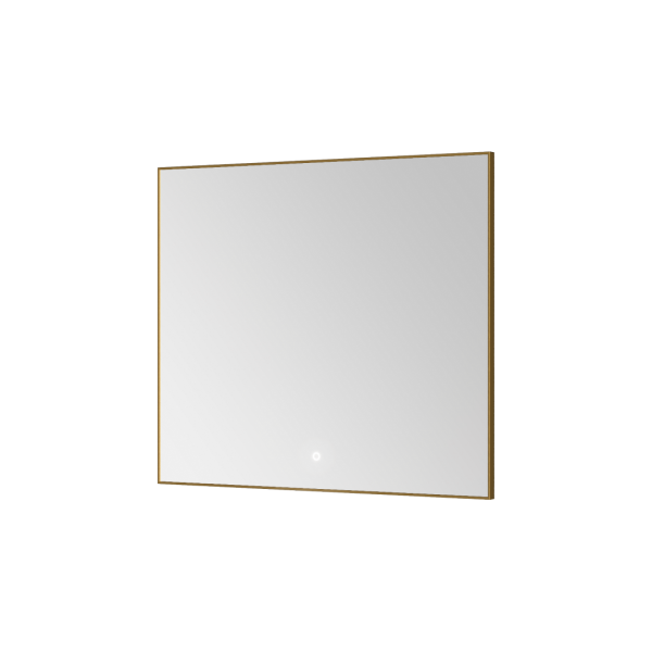 Зеркало прямоугольное c мет. рамой, подсветка, сенсор, 80*70см Matt Gold 