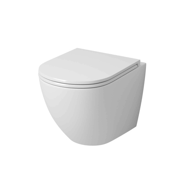 Унитаз подвесной Grossman (520х360х320) безободковый,белый с тонкой крышкой,микролифт GR-4457S