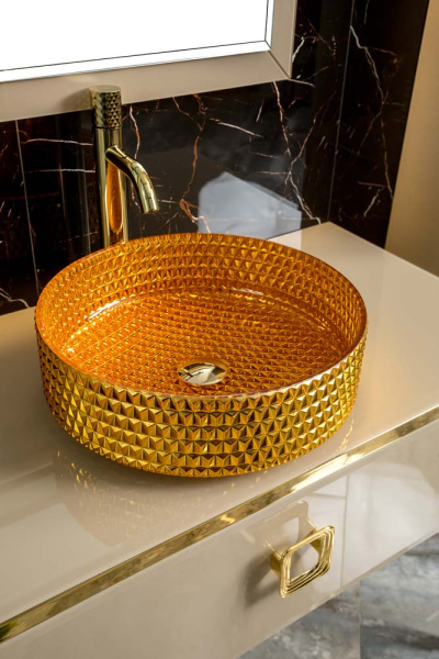 Столешница стекло 100см прямая Капучино Lucido