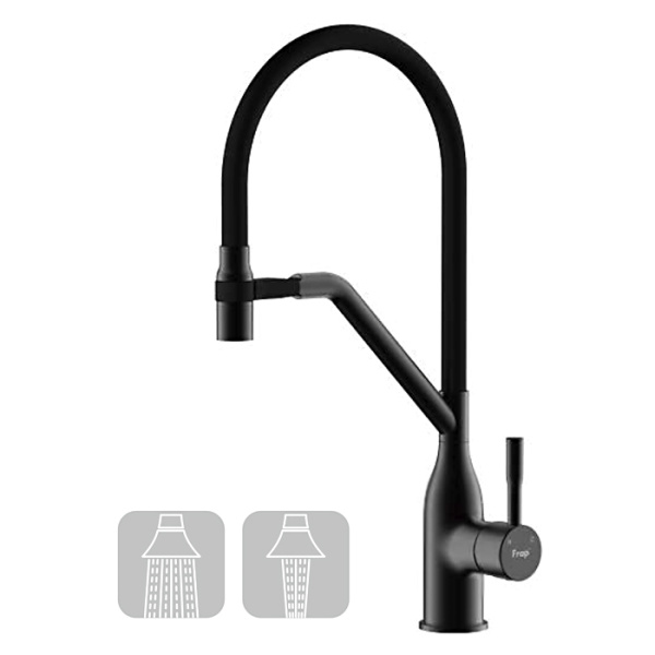 Смеситель для кухни черный FRAP F4497-6