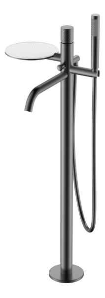 Смеситель STICK напольный Gun Metal c ручкой DIAMOND