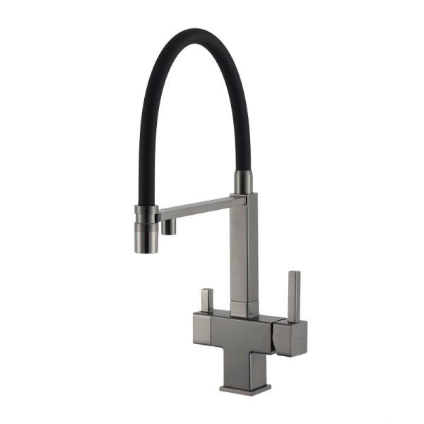 Смеситель для кухни с фильтром оружейная сталь/черный GAPPO G4395-59