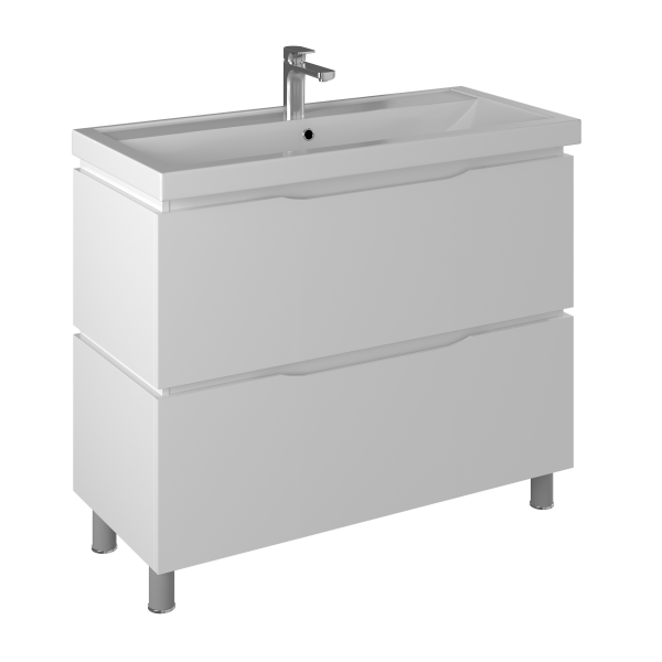 Тумба под раковину Briz Милана 100 см, белый глянец