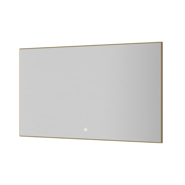Прямоугольное зеркало , мет. рама, подсв., сенсор, антизапотевание, 120*70 MATT GOLD 