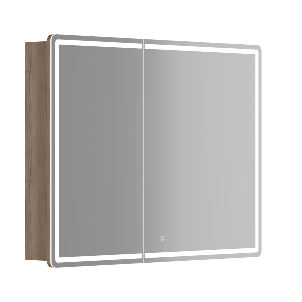 Зеркальный шкаф Sancos Блик / Mirror MI100EG 99x74 с подсветкой, дуб галифакс натуральный