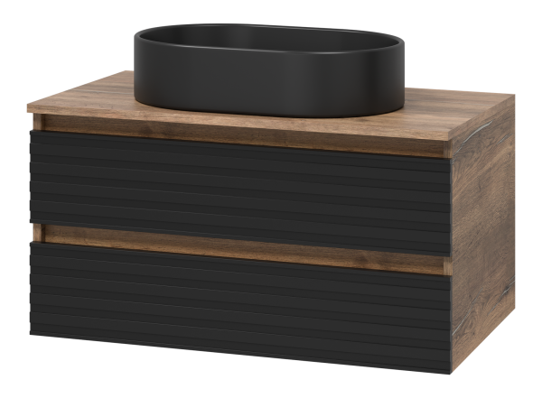 Тумба под раковину Brevita Dakota 80 подвесная (черная)