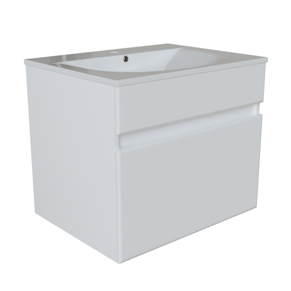 Тумба д/ванной "БРИКС-60" подвесная под раковину "Breeze 60" мебельный (Sanita Luxe) (ПВХ)