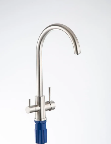Cмеситель для кухни с подключением фильтра питьевой воды нержавейка сатин FRAP F43899-45