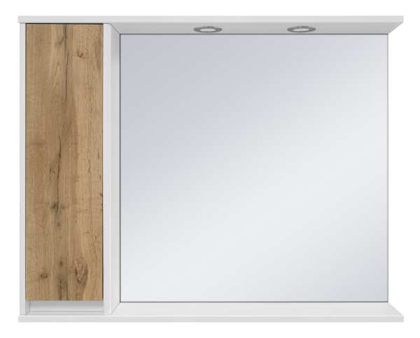 Зеркало-шкаф Адриана - 90 с полочкой левое