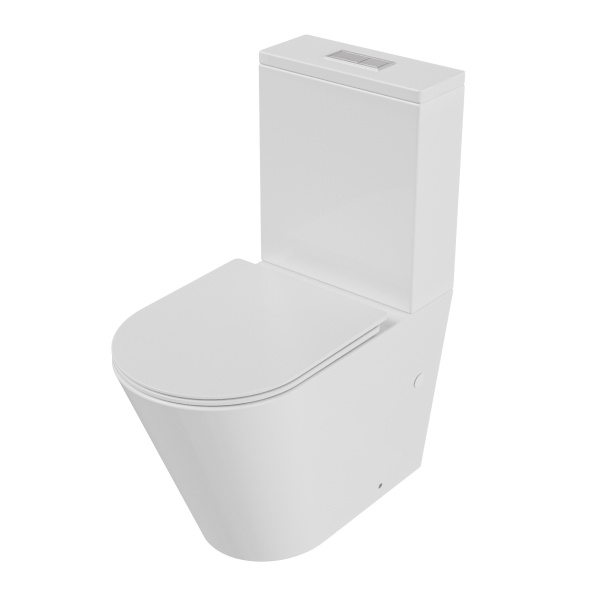 Унитаз напольный Grossman (640х360х835) безободковый,белый с тонкой крышкой,микролифт,смыв GR-4458SQ