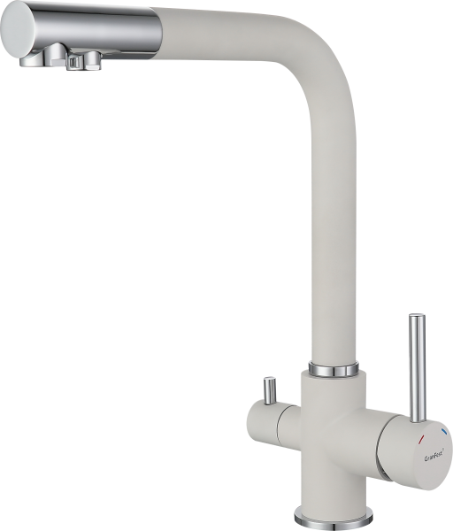 Смеситель для кухни, Г-обр. D-35мм с краном питьевой воды (иней) GF