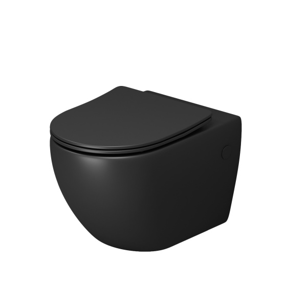 Унитаз подвесной Grossman (520х360х375) безободковый,смыв торнадо,черный матовый GR-4411BMSQ