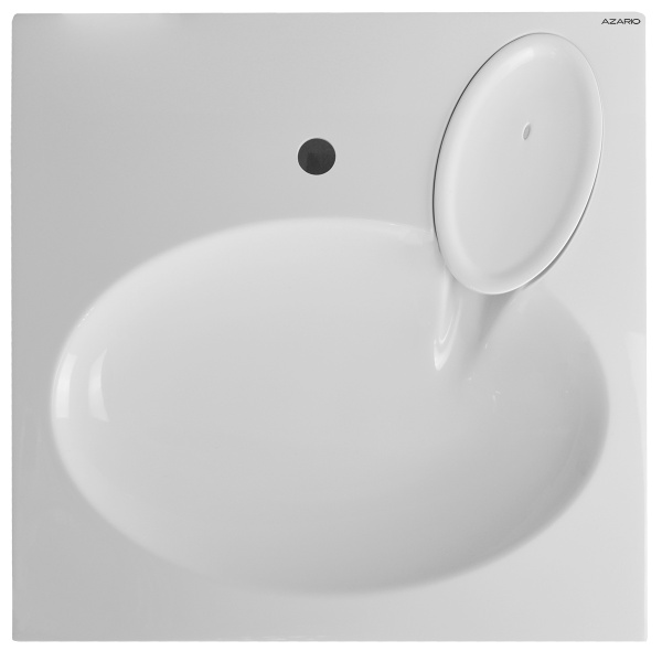 Раковина Azario Elegance NEW 600х600х100 литьевой мрамор, сифон в комплекте, белая () CS00086606 в магазинах СантехГид