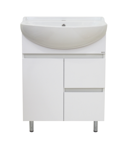 Амур - 60 Тумба напольная с 2 ящ.(ПВХ) + раковина