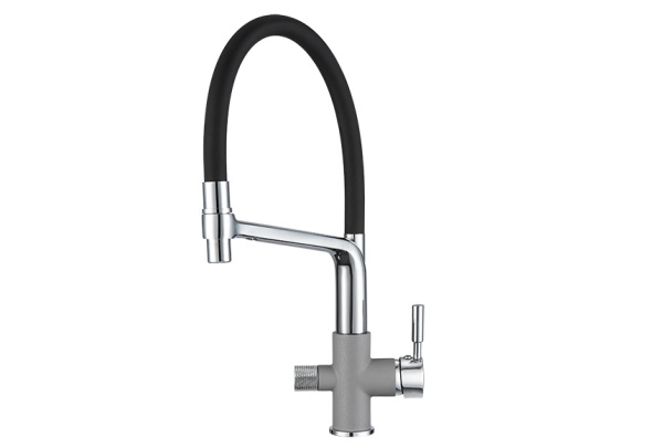 Смеситель для кухни однорыч. АЛЮМИНИУМ, с подкл. для питьевой воды, GRANULA