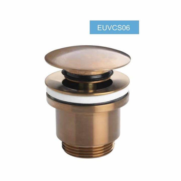 Слив для умывальник CLICK - CLACK, латунный, розовое золото в магазинах СантехГид