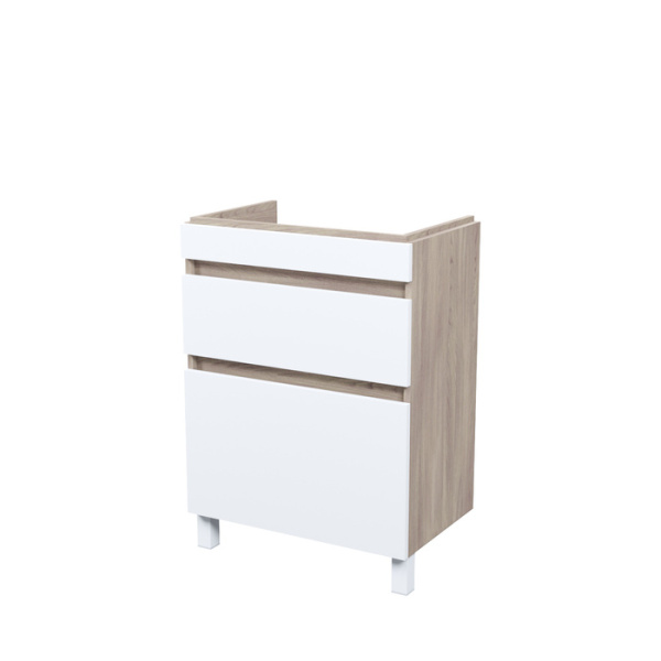 Тумба напольная с ящиками, 60 см, белая/под дерево, Zodiac, IDDIS, ZOD6ABFi95 подходит ум. 3506000i28