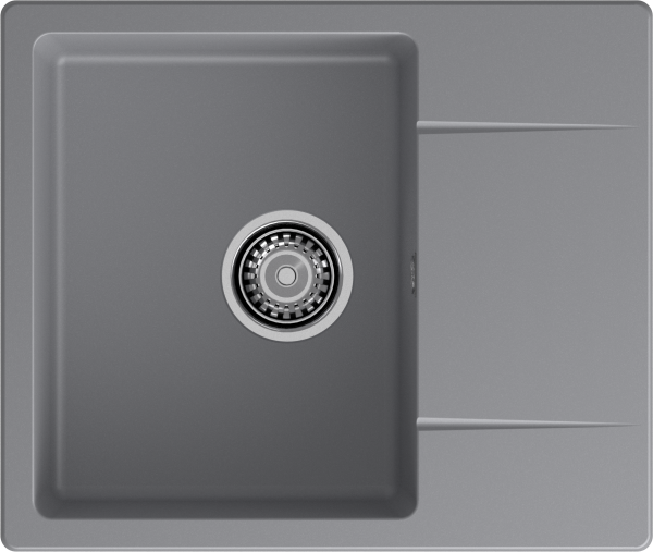 GRANFEST Мойка URBAN 258L 1-чаша+крыло 580*490мм темно-серый арт.GF-UR-