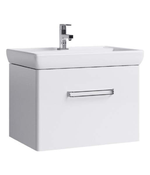 Подвесная тумба в белом глянцевом цвете с одним ящиком