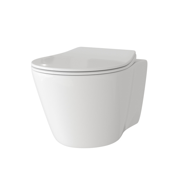 Унитаз подвесной Grossman (495х365х360) безободковый,белый с тонкой крышкой,микролифт GR-4459S