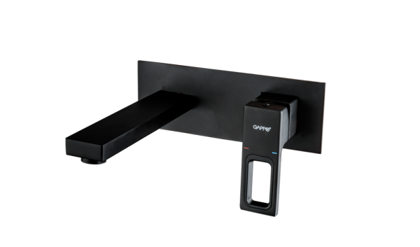 Встраиваемый смеситель для раковины черный GAPPO G1017-16