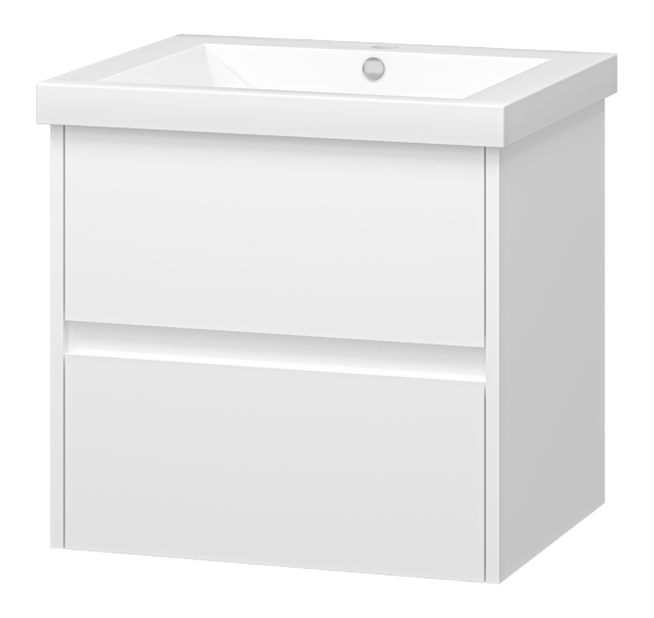 Алиса - 58 тумба 2 ящ. подвесная белая эмаль + раковина