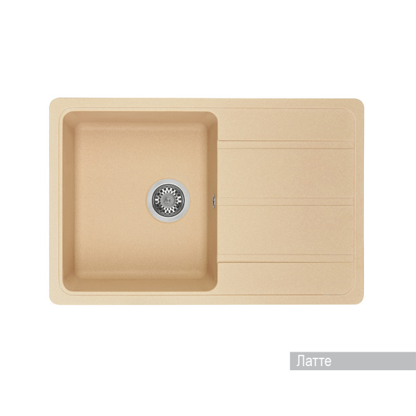 Мойка для кухни AQUATON Аманда прямоугольная с крылом латте 1A712832AD260
