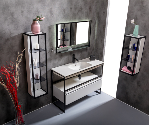 Раковина моноблок Vallessi 120 белая керамика в магазинах СантехГид