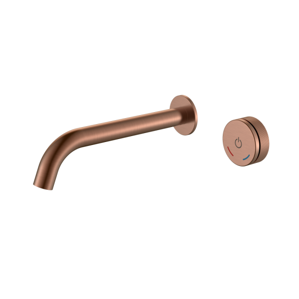 Смеситель автоматический для раковины из стены на 2 отв. TECH Copper Brushed